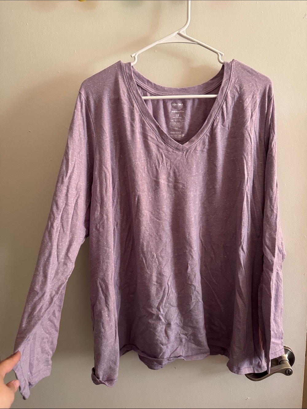 Sonoma Lavender V-Neck Long Sleeve Tee